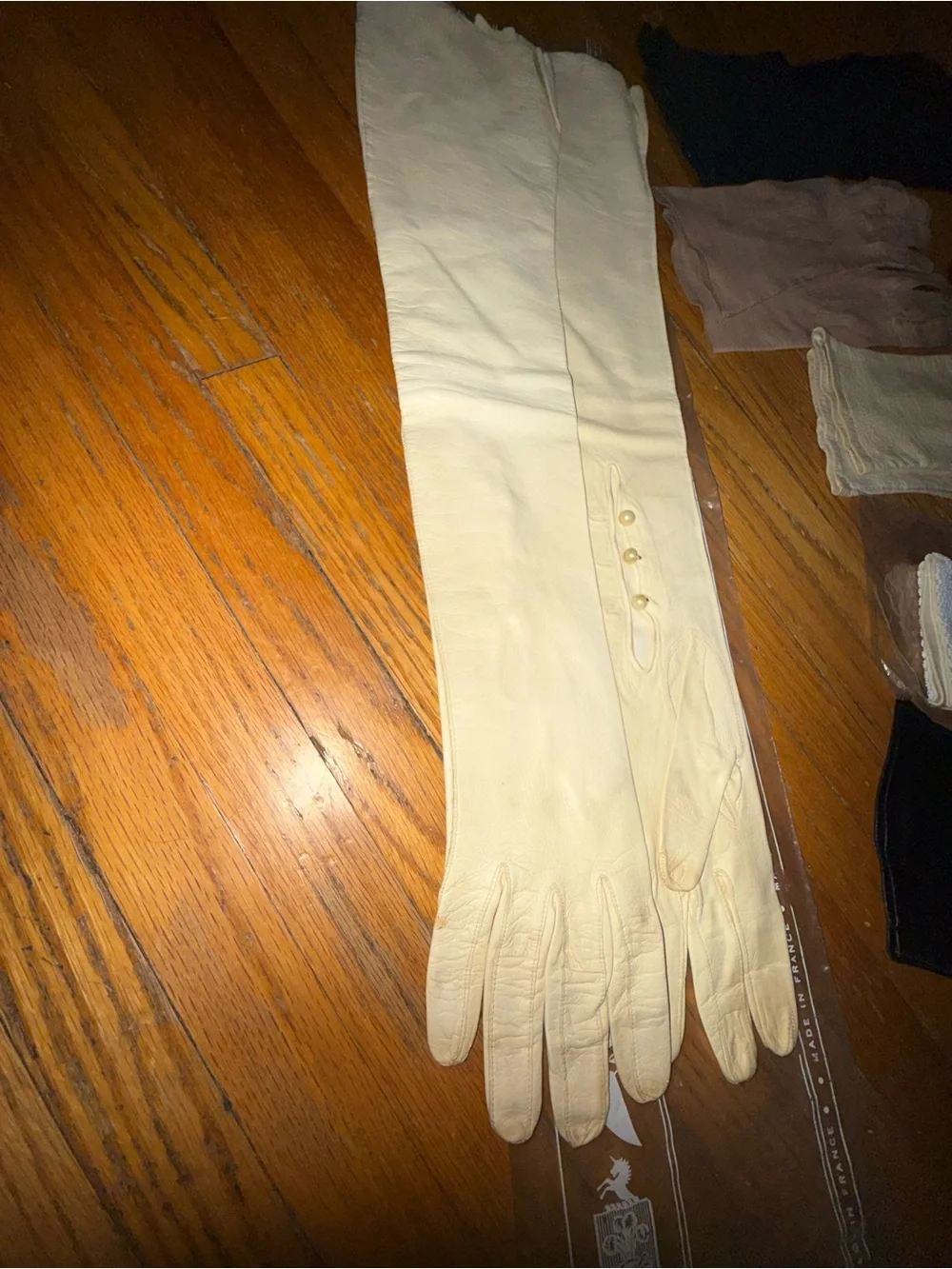 9 Pairs Vintage Mixed Gloves Lot - Black, Cream, Navy, Tan, Roger Fare